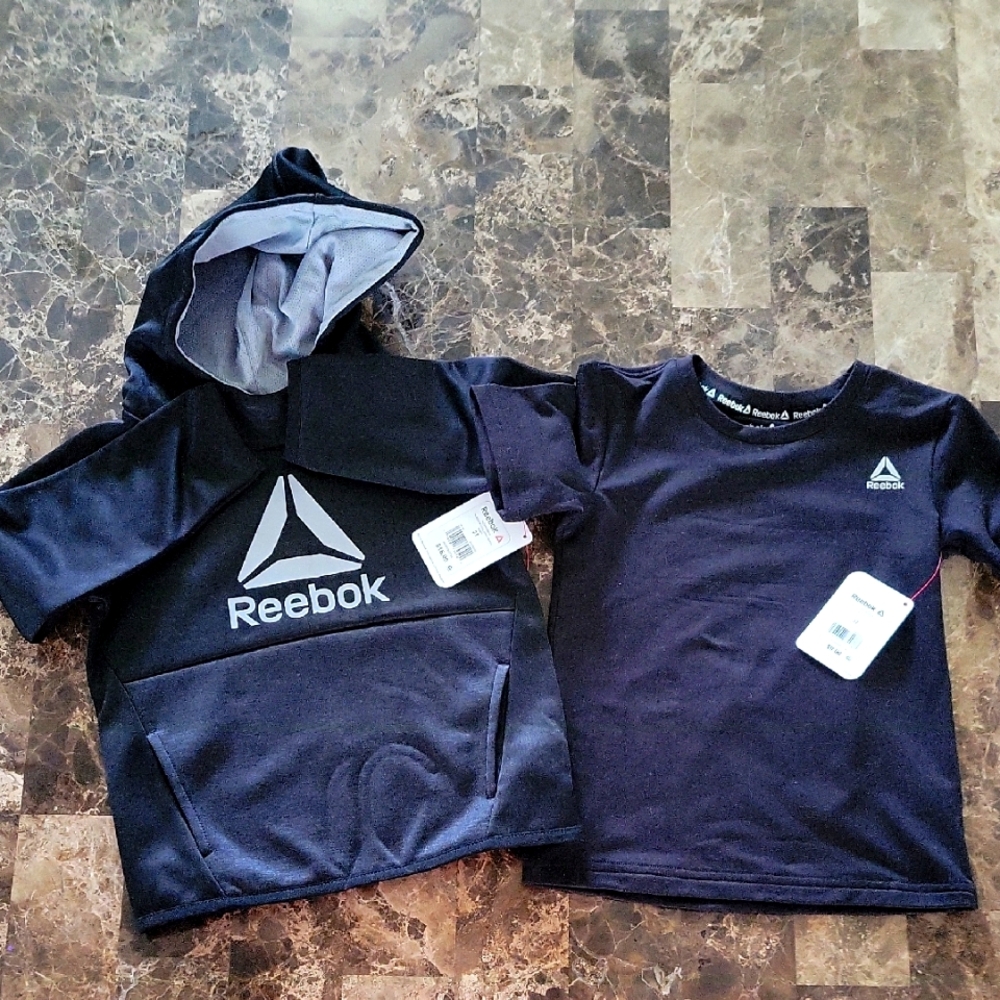 Reebok Kids' Black T-Shirt and Hoodie Set